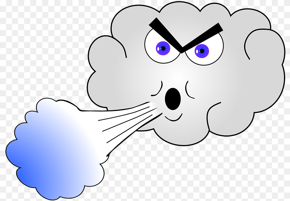 Cloud Cold Wind On Pixabay Weather Cartoon, Badminton, Person, Sport, Baby Free Transparent Png