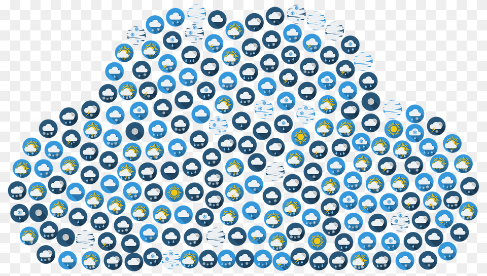 Cloud Composed Of Weather Icons, Pattern, Art, Outdoors Free Transparent Png