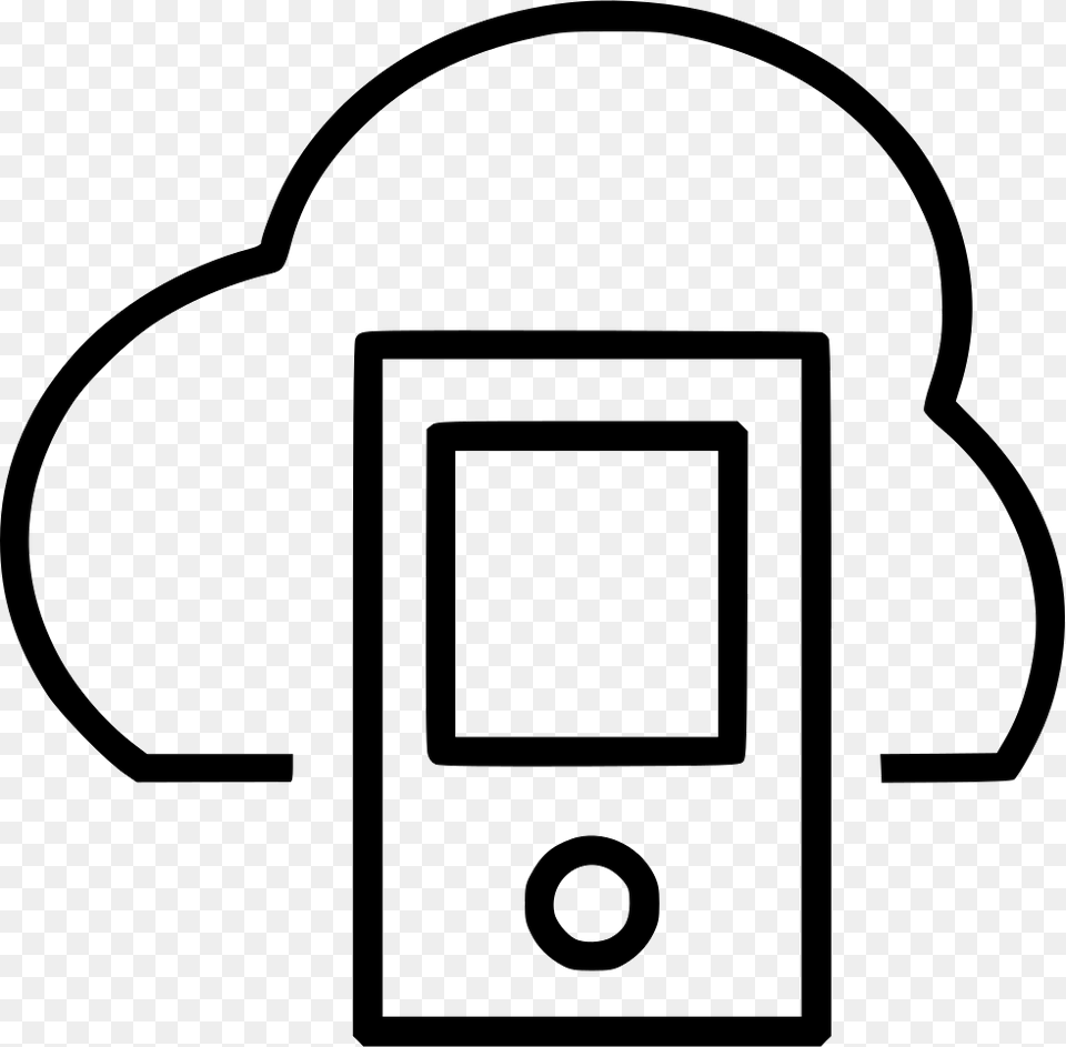Cloud Computing I Mobile Phone Line Art Png Image