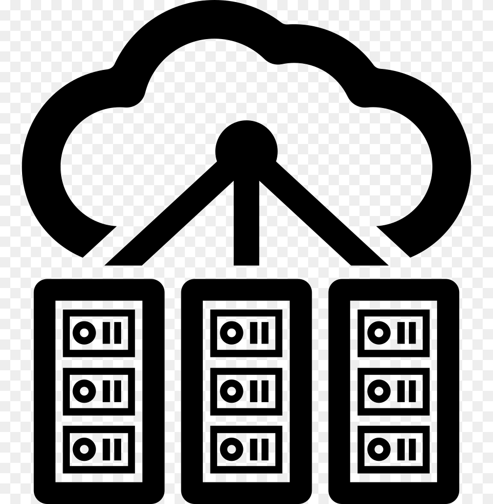 Cloud Computing Servers Cloud Computing Black, Stencil, Symbol, Text, Qr Code Png Image