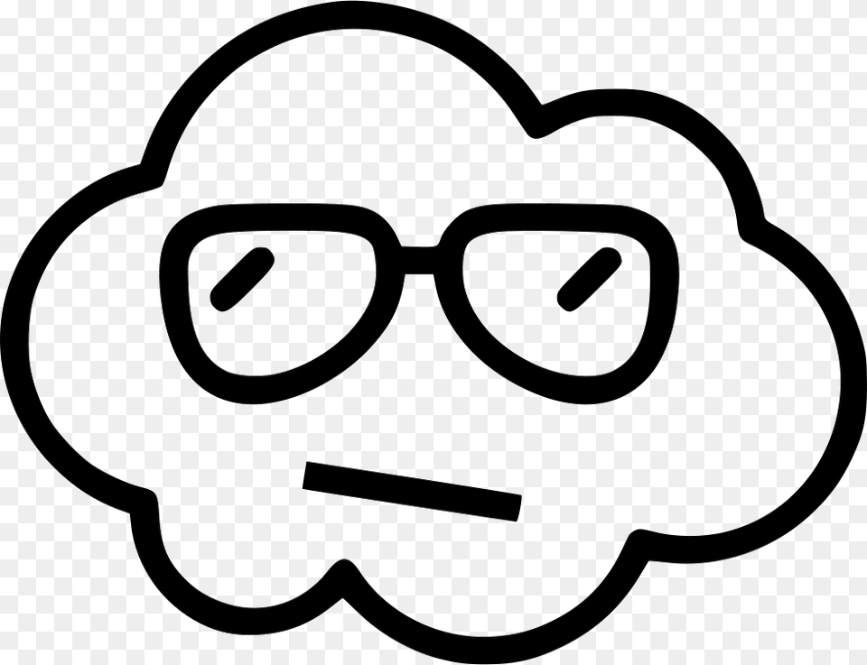 Cloud Cool Guy Face Sunglasses Cloud With Smiley Face, Stencil, Accessories, Glasses, Smoke Pipe Free Png Download