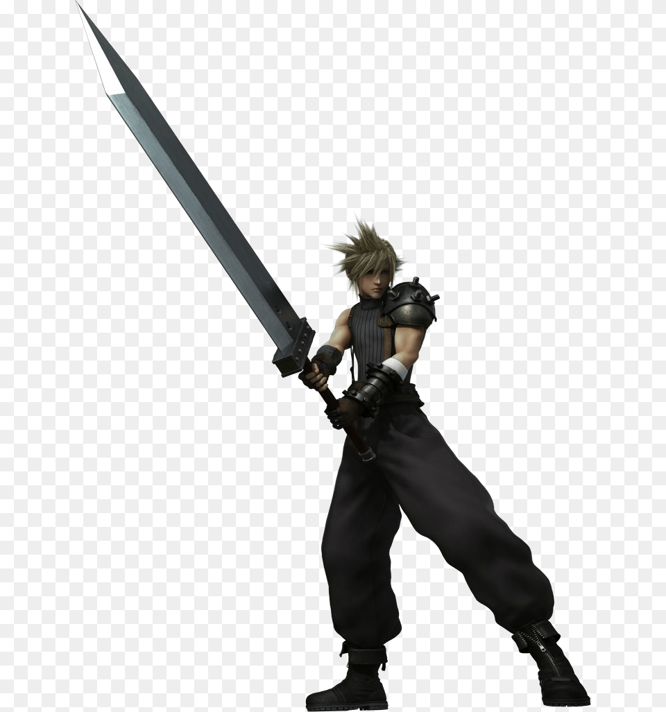 Cloud Dissidia Cg Render Final Fantasy Cloud In Game, Sword, Weapon, Blade, Dagger Png Image