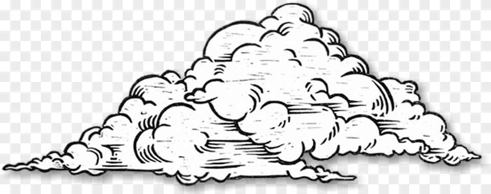 Cloud Drawing Tattoo Cloud Sketch, Nature, Outdoors, Night, Art Free Png Download