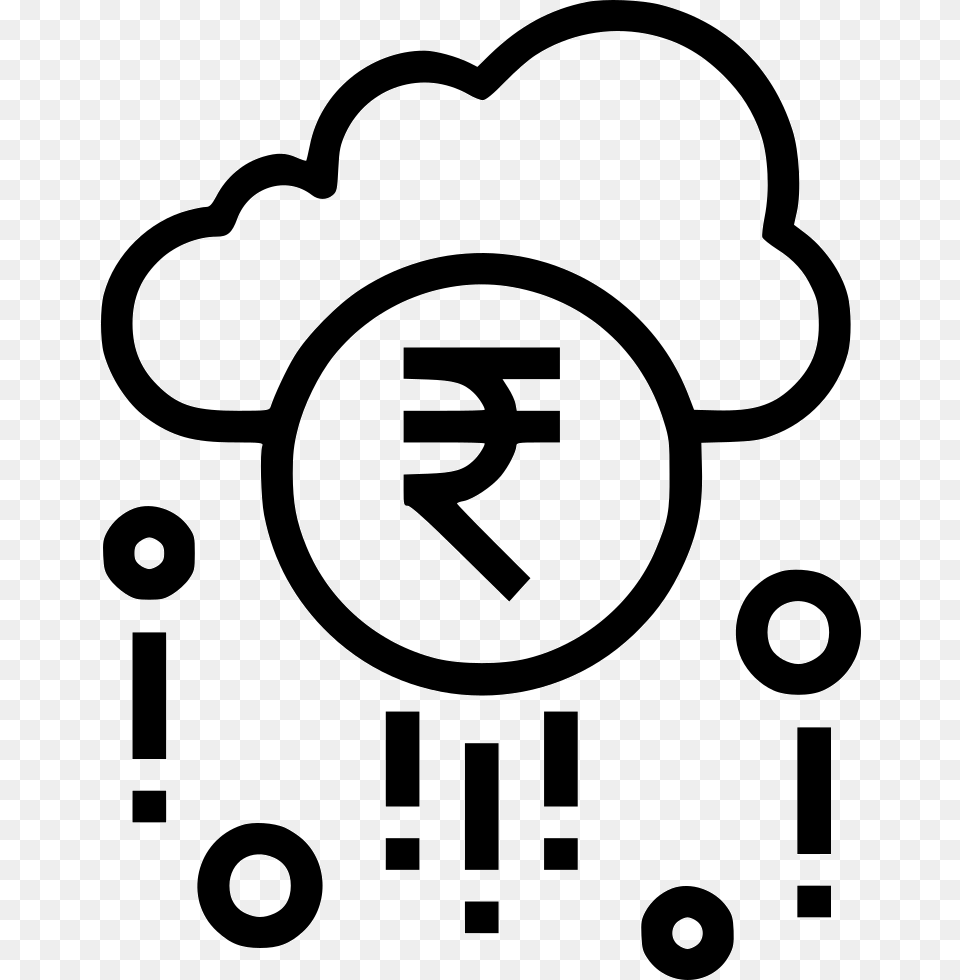 Cloud Earning Fortune Money Raining Success Wealth Icon, Stencil, Ammunition, Grenade, Weapon Free Png