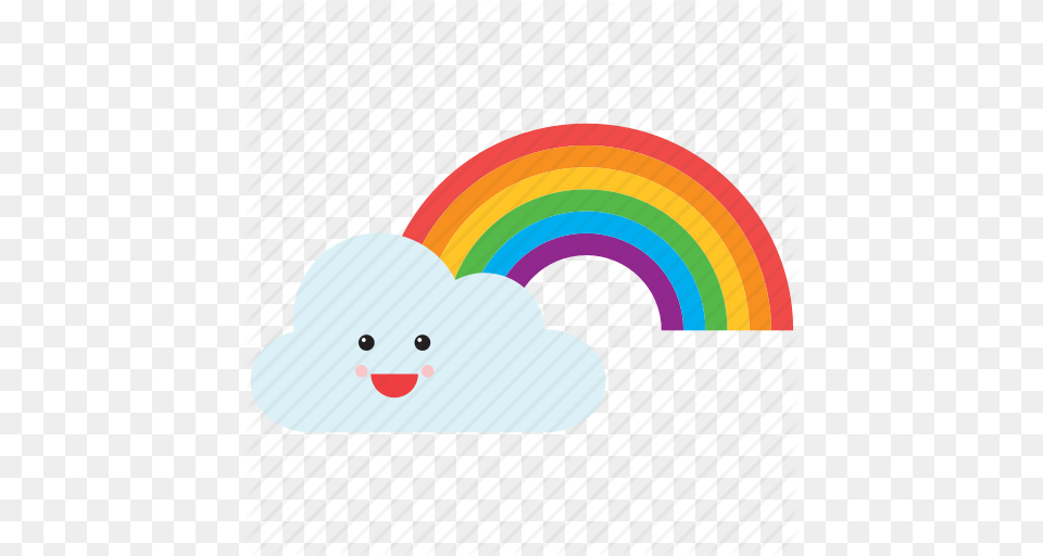 Cloud Emoji Emoticon Face Rainbow Smiley Weather Icon, Outdoors, Nature, Art, Sky Png