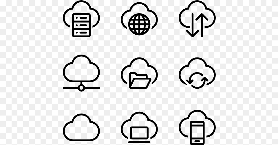 Cloud Emotion Icons, Gray Png Image