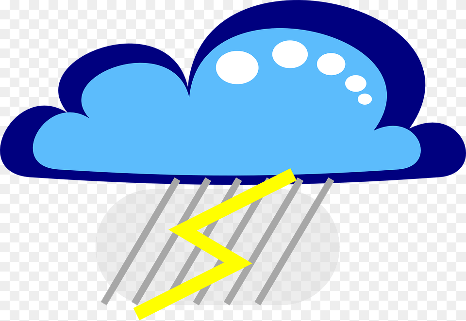 Cloud Flash Rain Vector Graphic On Roaring Thunder Clip Art, Nature, Outdoors Free Transparent Png