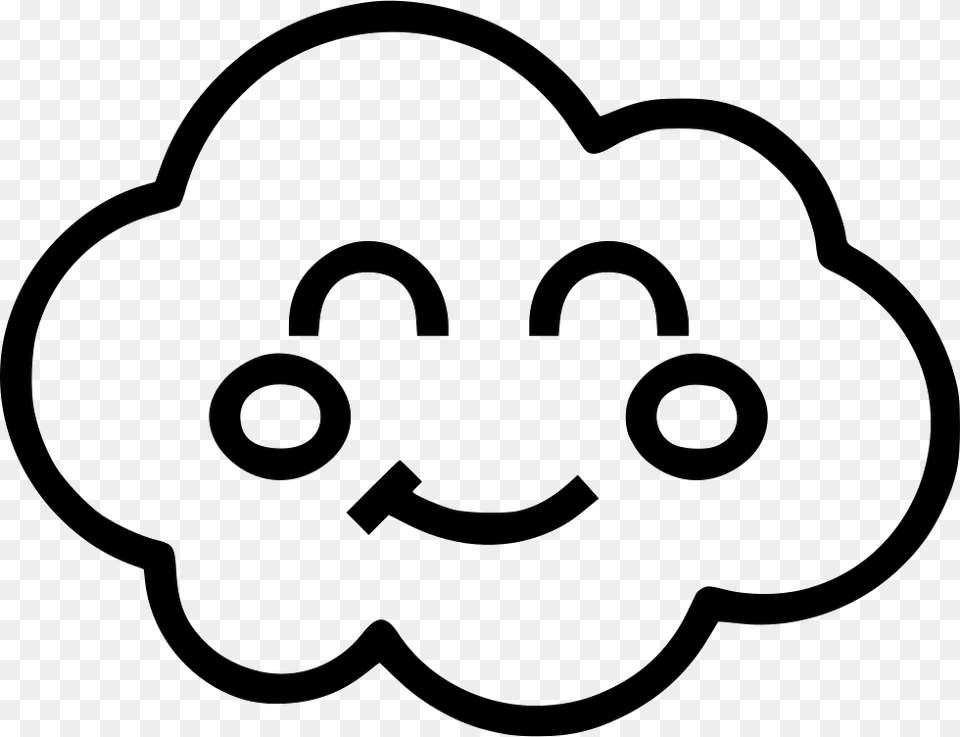 Cloud Happy Face Icon Stencil Free Png Download