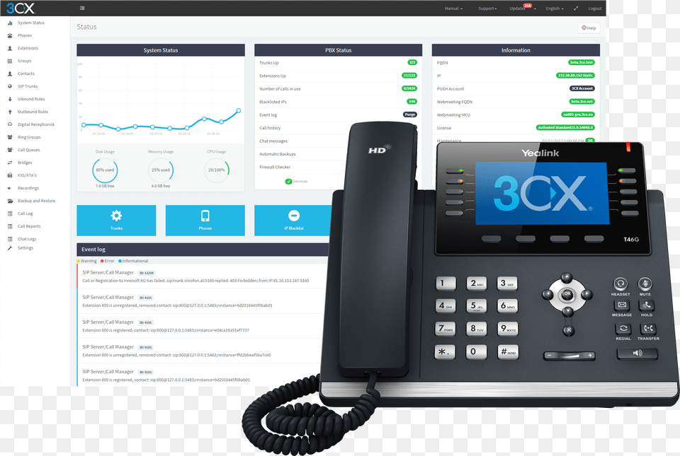 Cloud Hosted 3cx Phone Systems Pbx Blue 3cx Phone, Electronics, Mobile Phone Free Transparent Png