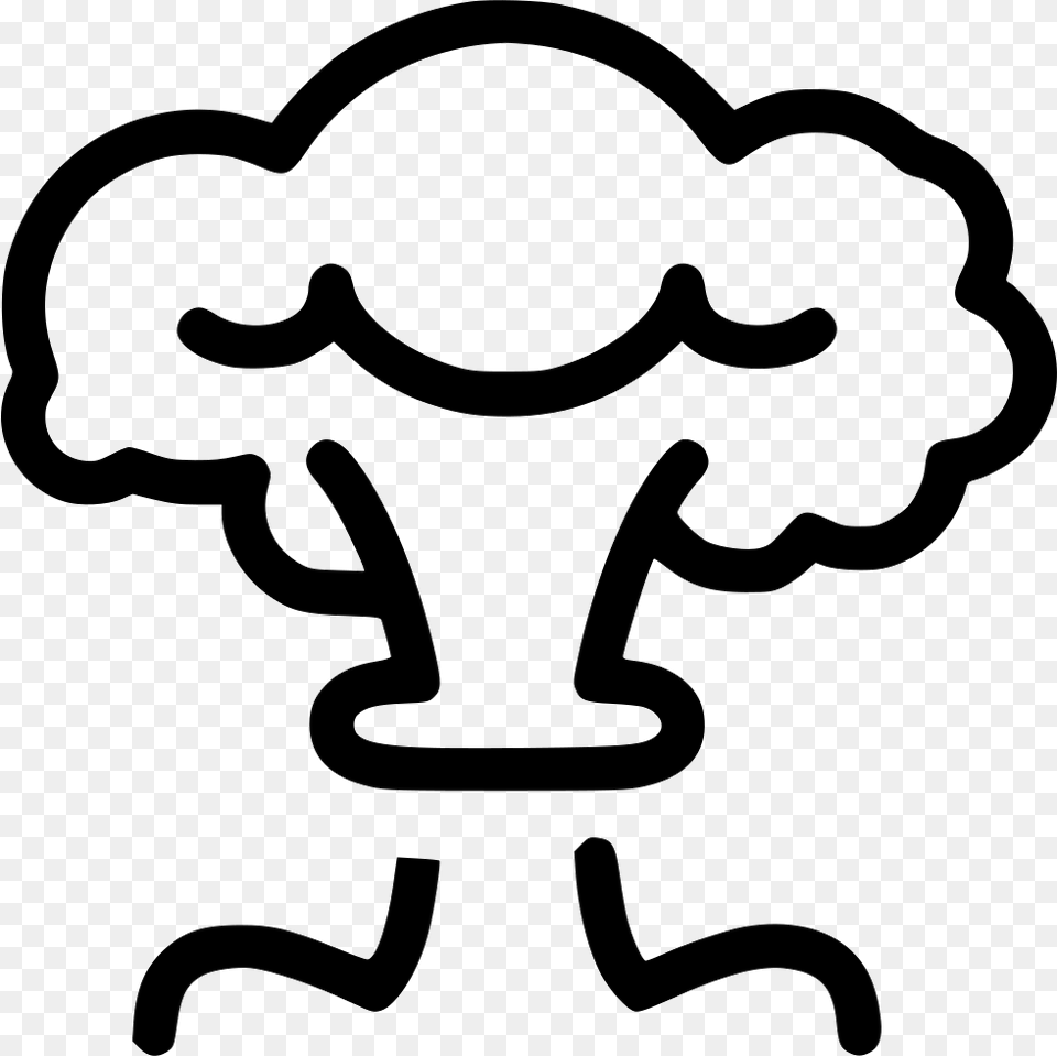 Cloud Icon Onlinewebfonts Com Mushroom Cloud Clipart Black And White, Stencil, Silhouette, Animal, Kangaroo Free Png Download