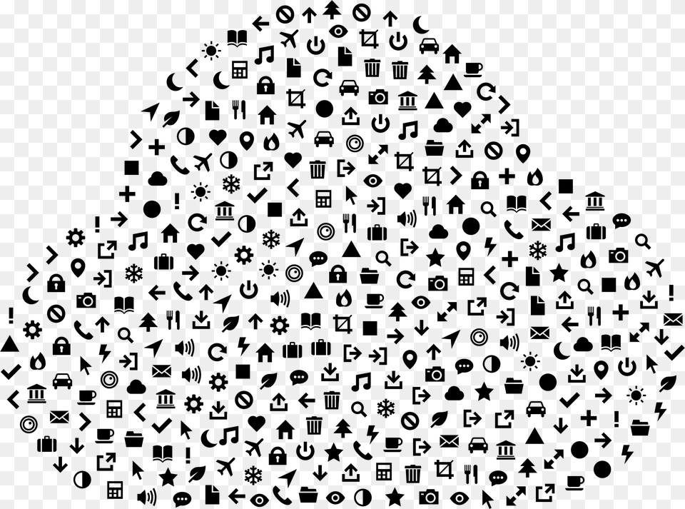 Cloud Icons Clip Arts Black And White Speckle, Lighting, Nature, Night, Outdoors Png Image