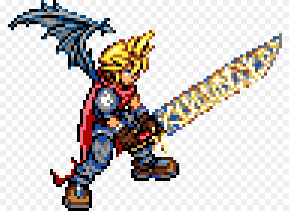 Cloud Kingdom Hearts Cloud Strife 8 Bit, Animal, Bee, Insect, Invertebrate Free Png