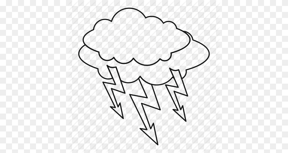 Cloud Lightning Line Outline Storm Thin Thunder Icon, Cable, Power Lines Free Transparent Png