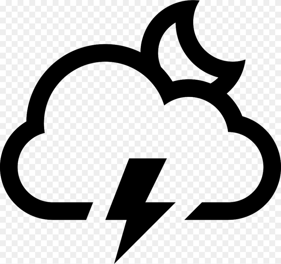 Cloud Lightning Moon Cloud With Lightning Icon, Stencil, Logo, Device, Grass Free Png