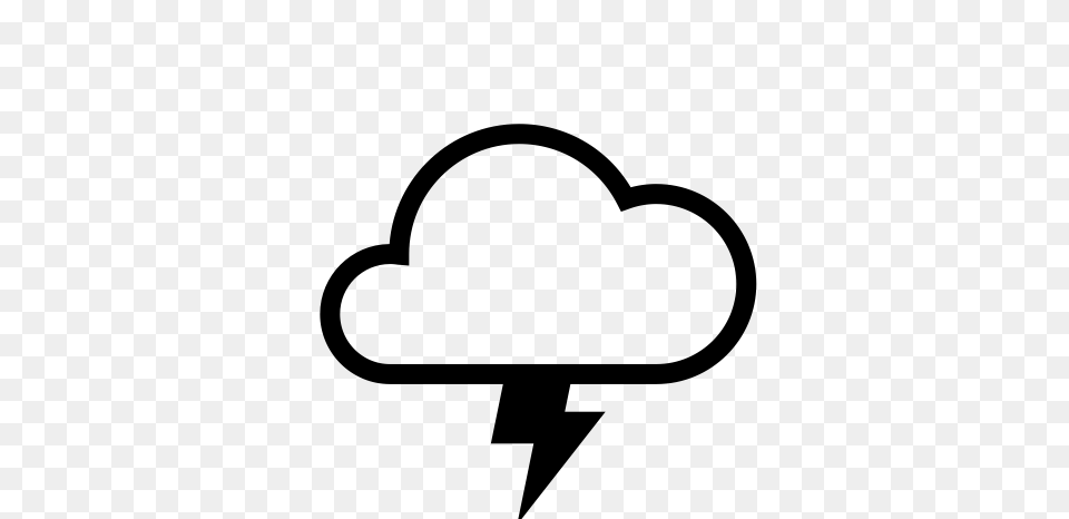 Cloud Lightning Power Bolt Sky Cloud Icon With And Vector, Gray Free Transparent Png