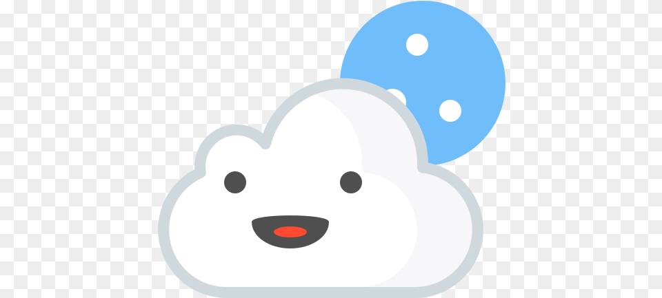 Cloud Moon Smiley Smile Emoji Emoticon Weather Cartoon, Nature, Outdoors, Snow, Snowman Free Png