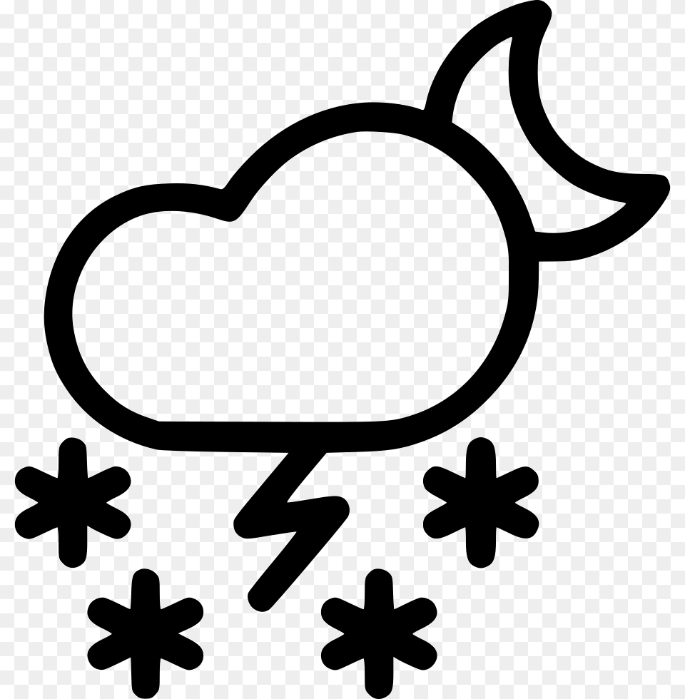 Cloud Night Moon Thunder Snow Storm Comments Snow Storm Icon, Stencil, Outdoors, Smoke Pipe, Nature Png