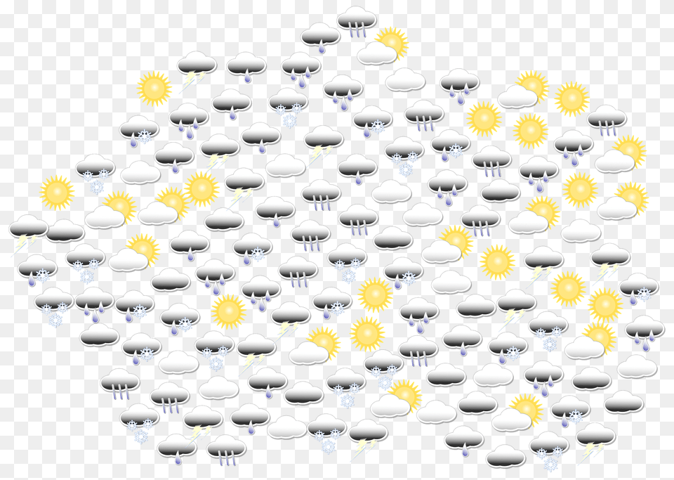 Cloud Of Weather Icons, Art, Graphics, Pattern Png Image