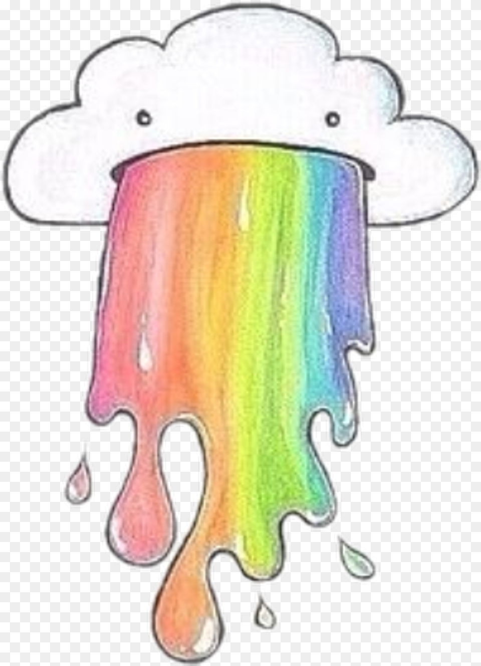 Cloud Rainbow Rain Cute Kawaii Aesthetic Tumblr Full Drawing Ideas For Kids Age 10, Animal, Sea Life, Invertebrate, Jellyfish Png