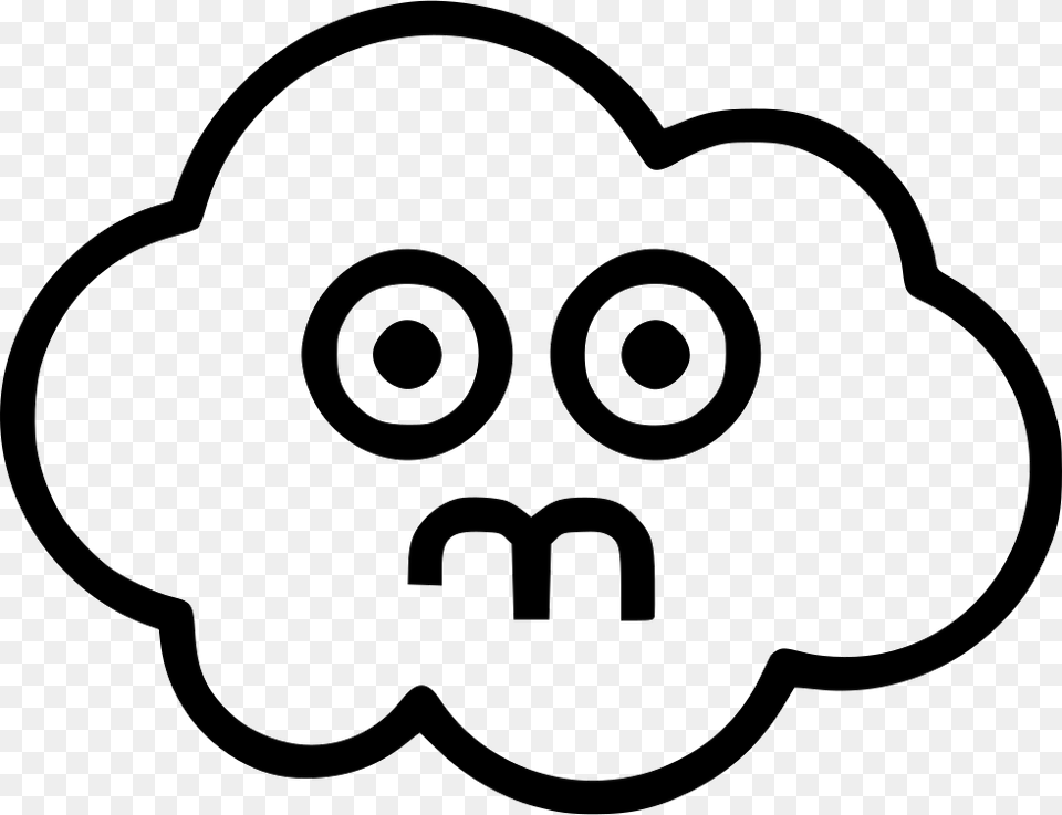 Cloud Scared Ghost Comments Happy Cloud Icon, Stencil, Smoke Pipe Free Transparent Png