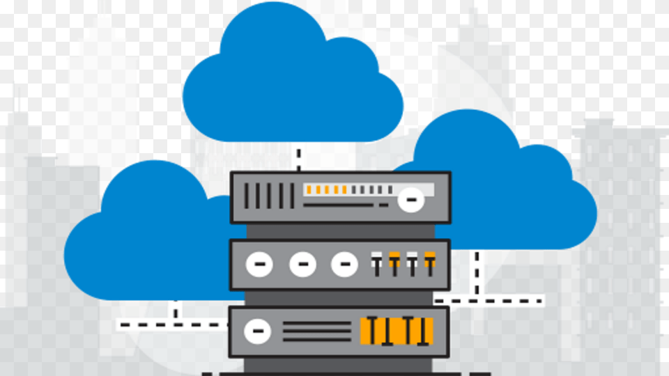 Cloud Server Cartoon, City, Electronics Free Png Download