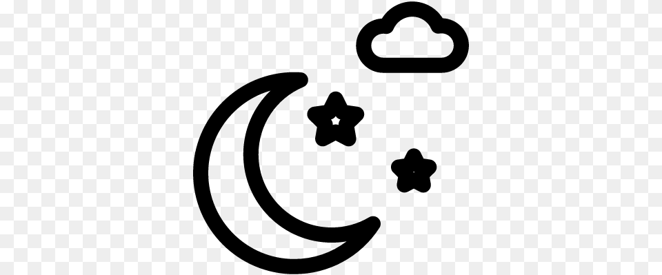Cloud Star And Half Moon Vector Crescent, Gray Free Png