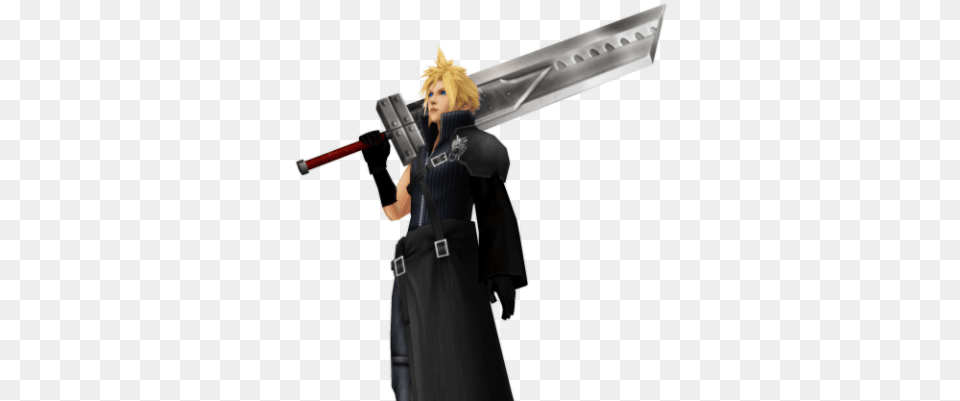 Cloud Strife Ffvii Transparent Cloud Strife, Sword, Weapon, Adult, Female Free Png