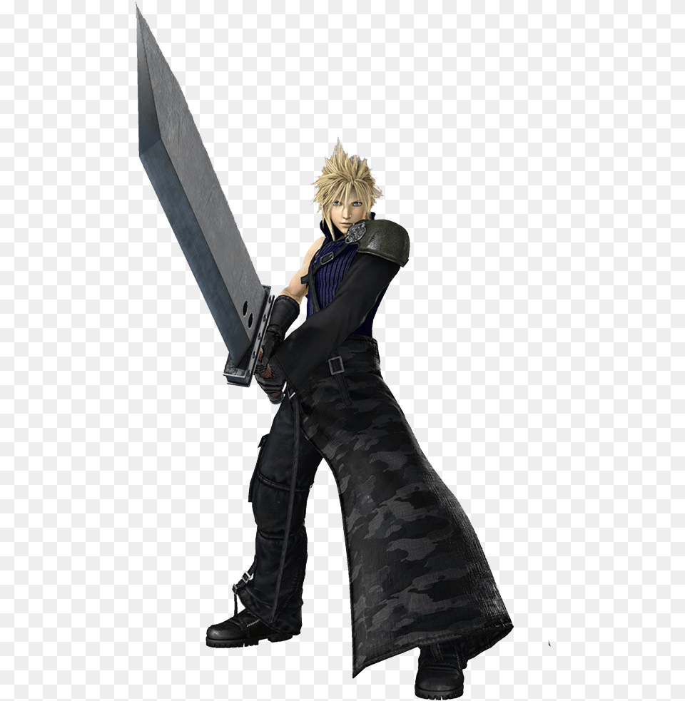 Cloud Strife Download Utility Knife, Adult, Weapon, Sword, Person Png Image