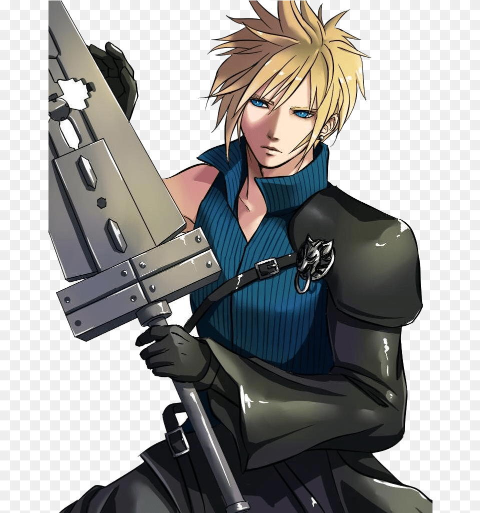 Cloud Strife Photo Anime Final Fantasy 7 Cloud, Publication, Book, Comics, Adult Png Image