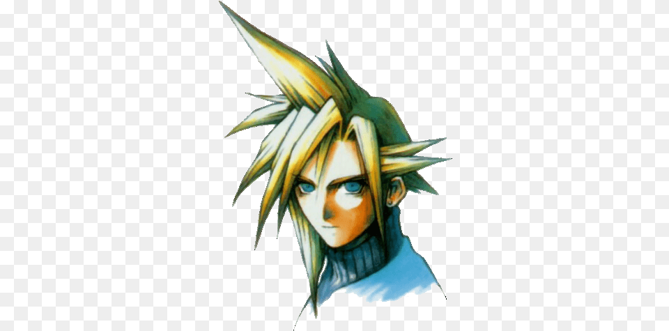 Cloud Strife Portrait Ffvii Cloud Strife Emo Cloud Strife Nomura Art, Book, Comics, Publication, Adult Free Png Download