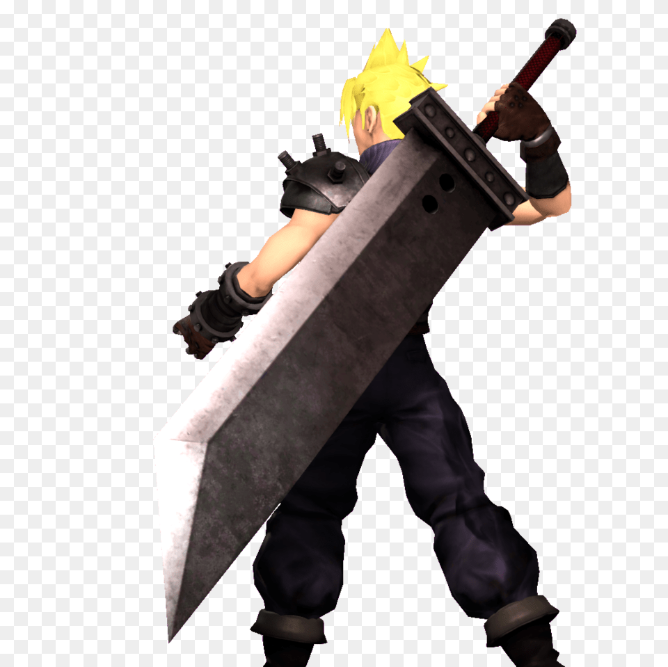 Cloud Strife Pose, Sword, Weapon, Clothing, Costume Free Png Download