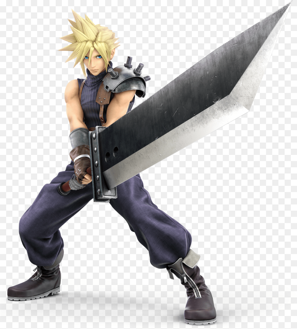 Cloud Strife Super Mario Wiki The Mario Encyclopedia Cloud Strife, Person, Blade, Dagger, Knife Free Png