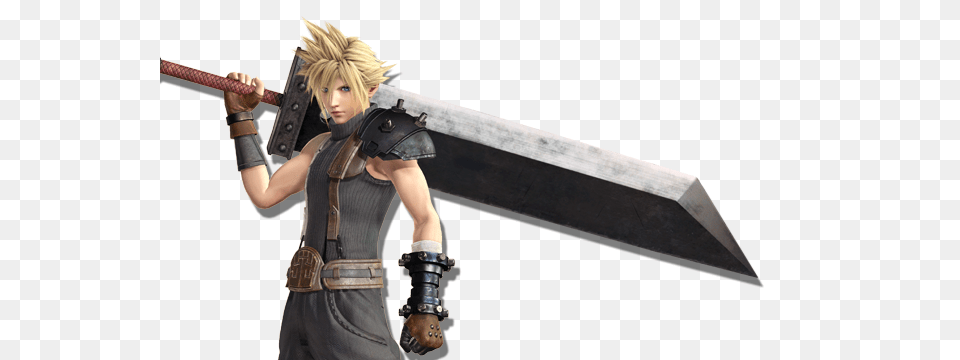 Cloud Strife Transparent Cloud Strife, Sword, Weapon, Adult, Female Png Image