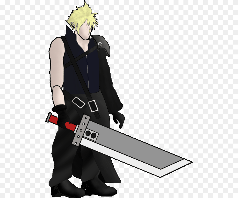Cloud Strife Transparent Gif Cloud Strife, Person, Sword, Weapon, Device Free Png