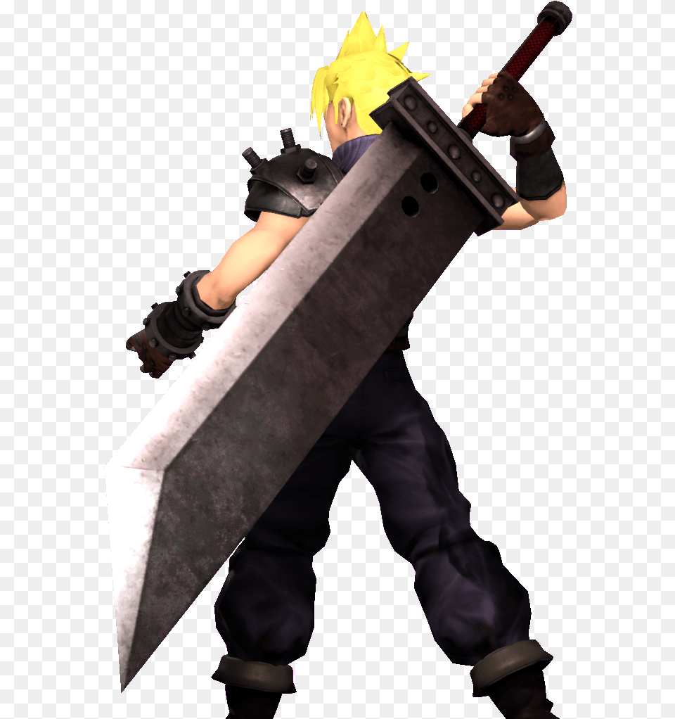 Cloud Strife Transparent Images Ff7 Cloud Kingdom Hearts, Sword, Weapon, Baby, Person Png