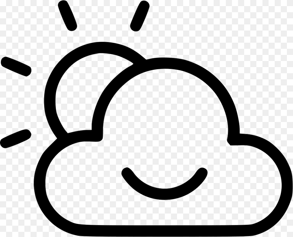 Cloud Sun Sunrise Cloudy Morning Smiley Comments Morning Icon, Clothing, Hat, Stencil, Device Free Png