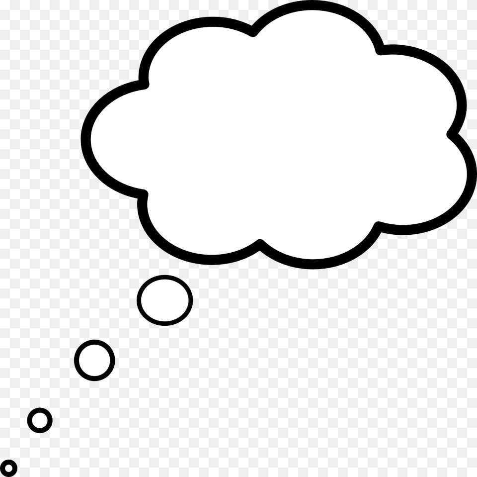 Cloud Thinking Clouds Vector Graphic On Pixabay Thought Cloud Silhouette, Nature, Outdoors, Astronomy, Moon Png