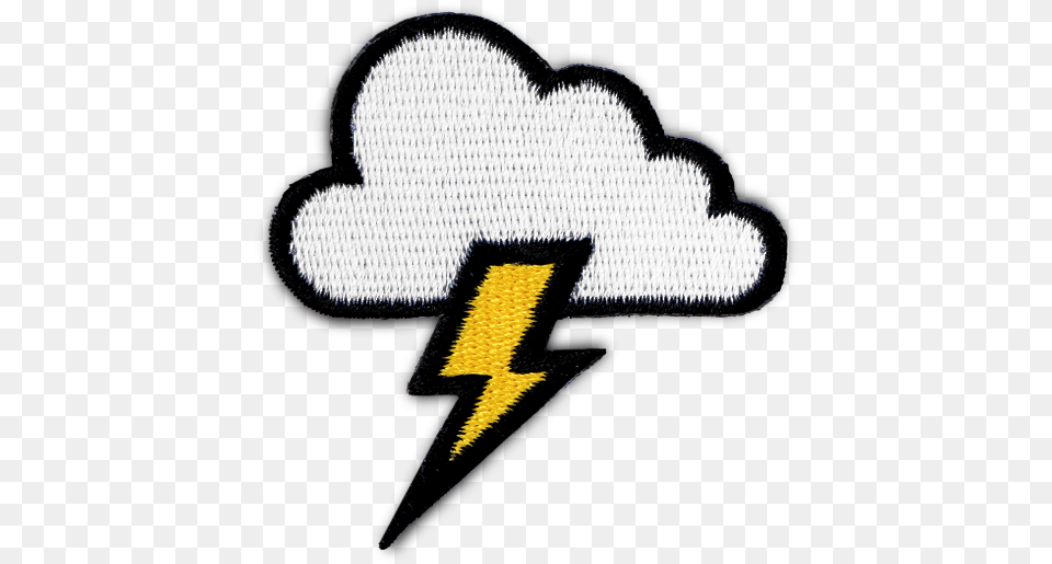 Cloud U0026 Lightning Bolt Patch Lightning Bolt Through A Cloud, Logo, Symbol Png Image