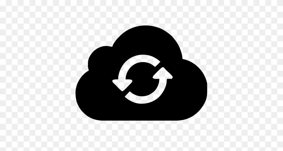 Cloud Update Monochrome Fill Icon With And Vector Format, Gray Free Transparent Png