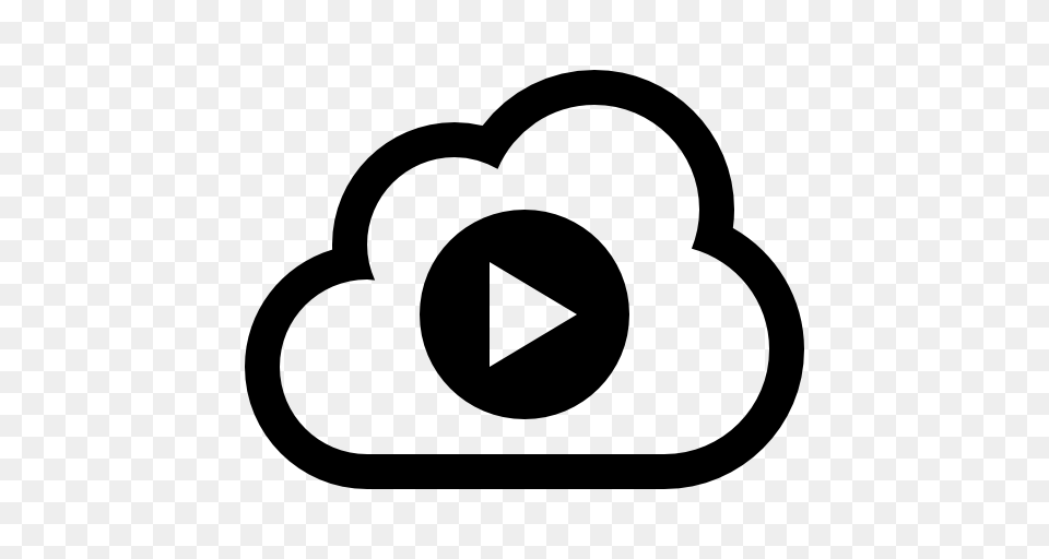 Cloud Video Play Symbol, Stencil, Device, Grass, Lawn Free Transparent Png