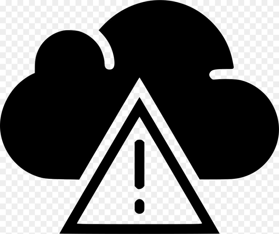 Cloud Warning Cloud Transfer Icon, Stencil, Triangle Free Png Download