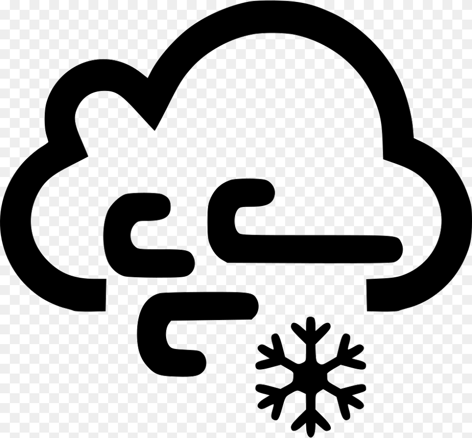 Cloud Wind Windy Snow Snowing Comments Wind And Snow Icon, Stencil, Animal, Lizard, Reptile Free Transparent Png