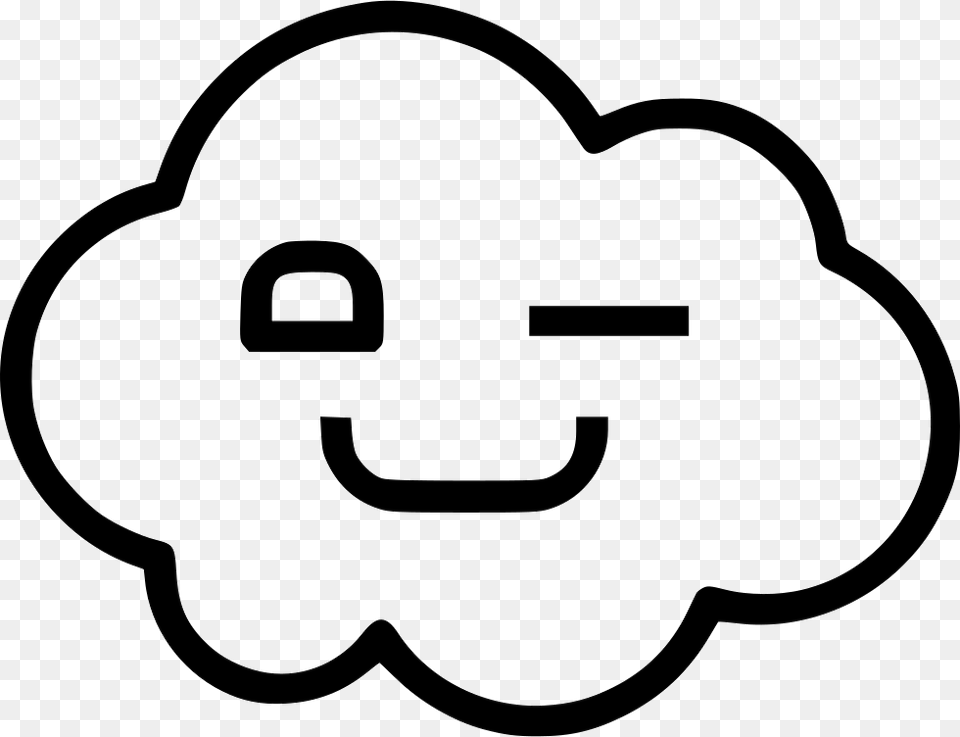 Cloud Wink Happy Icon Free Download, Stencil, Electronics, Smoke Pipe Png Image
