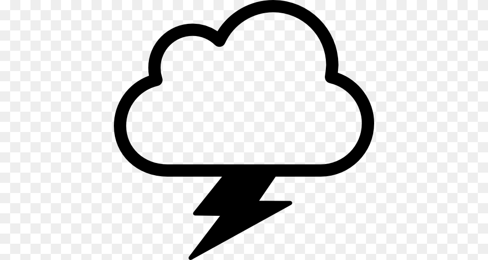 Cloud With Electric Lightning Bolt, Stencil, Symbol Png