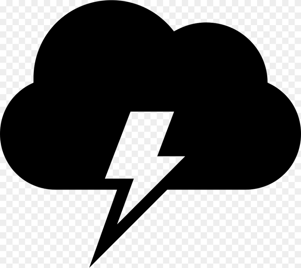 Cloud With Electrical Lightning Bolt Weather Storm Symbol, Stencil, Logo, Clothing, Hat Png