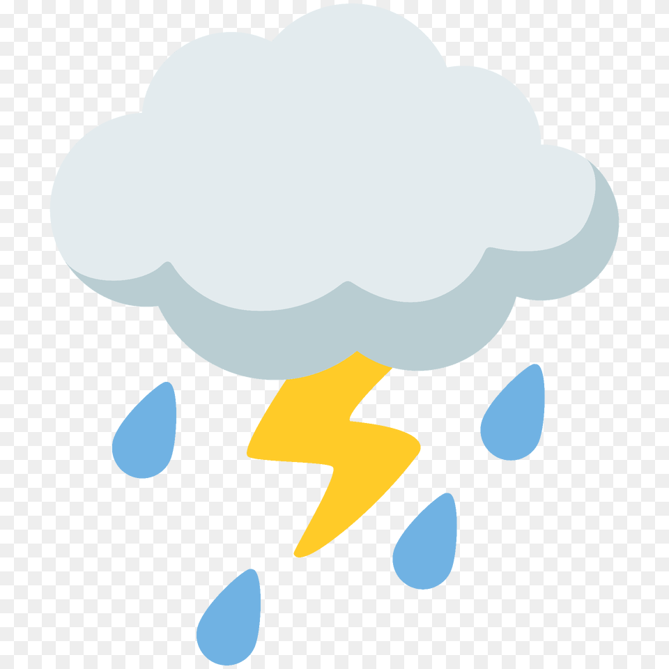 Cloud With Lightning And Rain Emoji Clipart, Nature, Outdoors, Animal, Fish Free Png