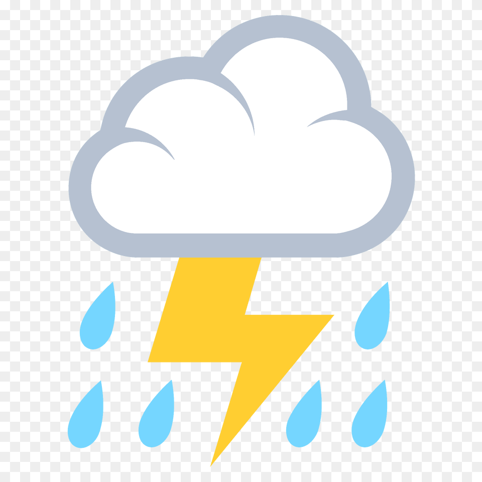 Cloud With Lightning And Rain Emoji Clipart, Nature, Outdoors, Sky, Logo Free Transparent Png