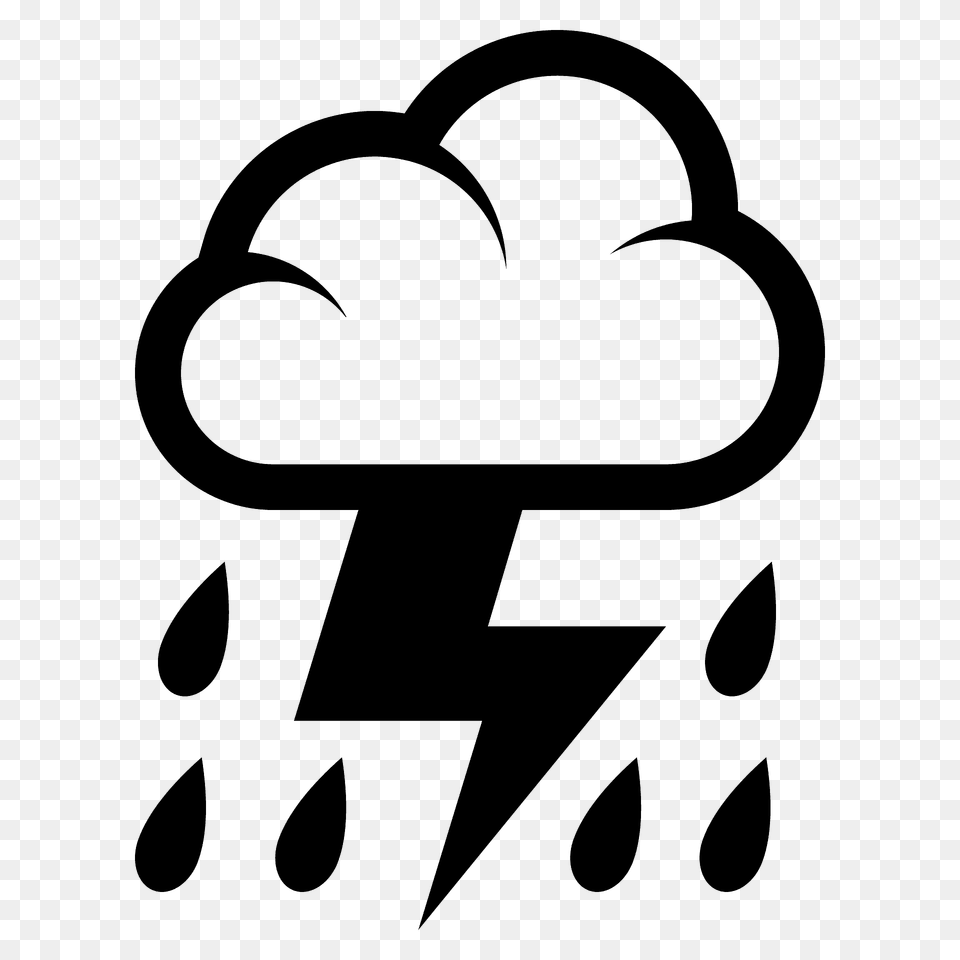 Cloud With Lightning And Rain Emoji Clipart, Stencil, Logo, Body Part, Hand Png Image