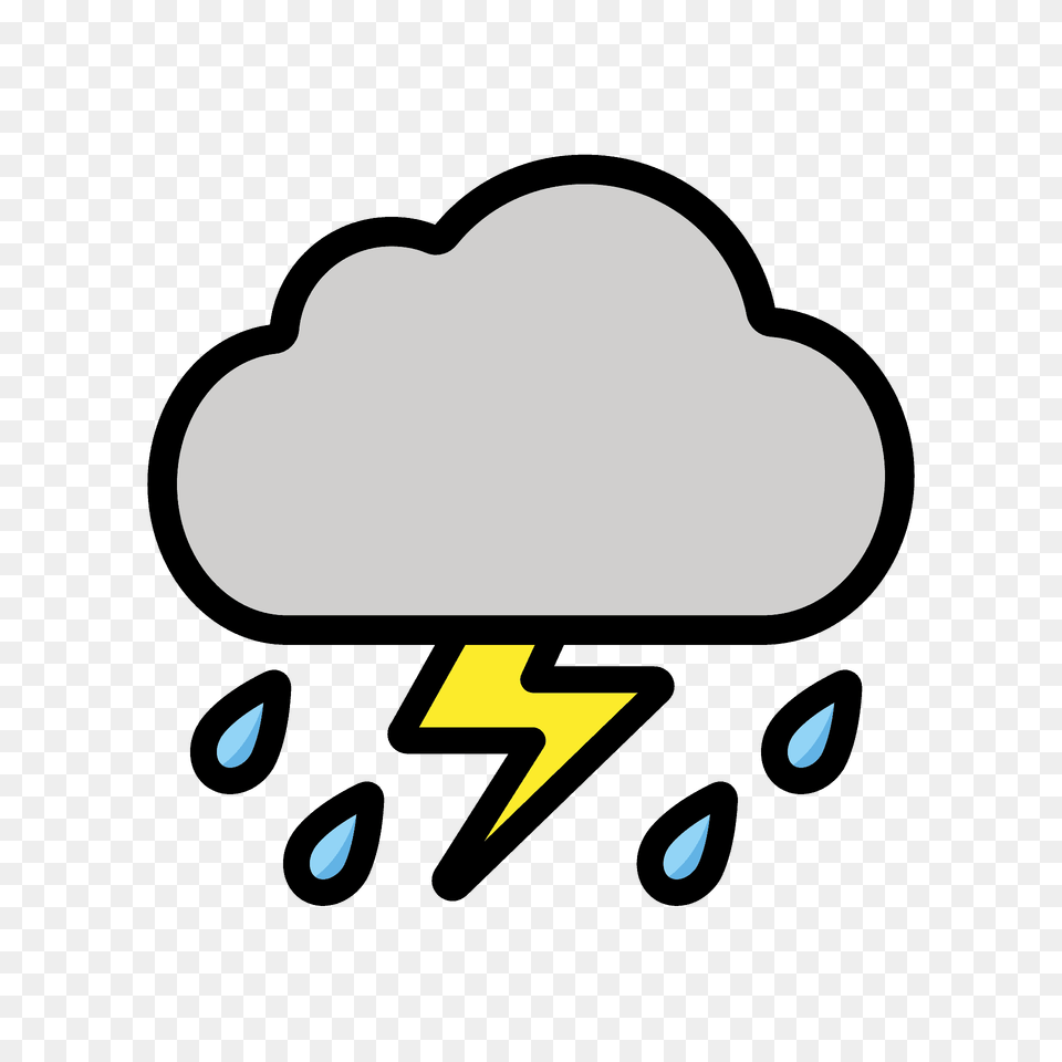 Cloud With Lightning And Rain Emoji Clipart, Smoke Pipe, Nature, Outdoors, Sky Free Png Download