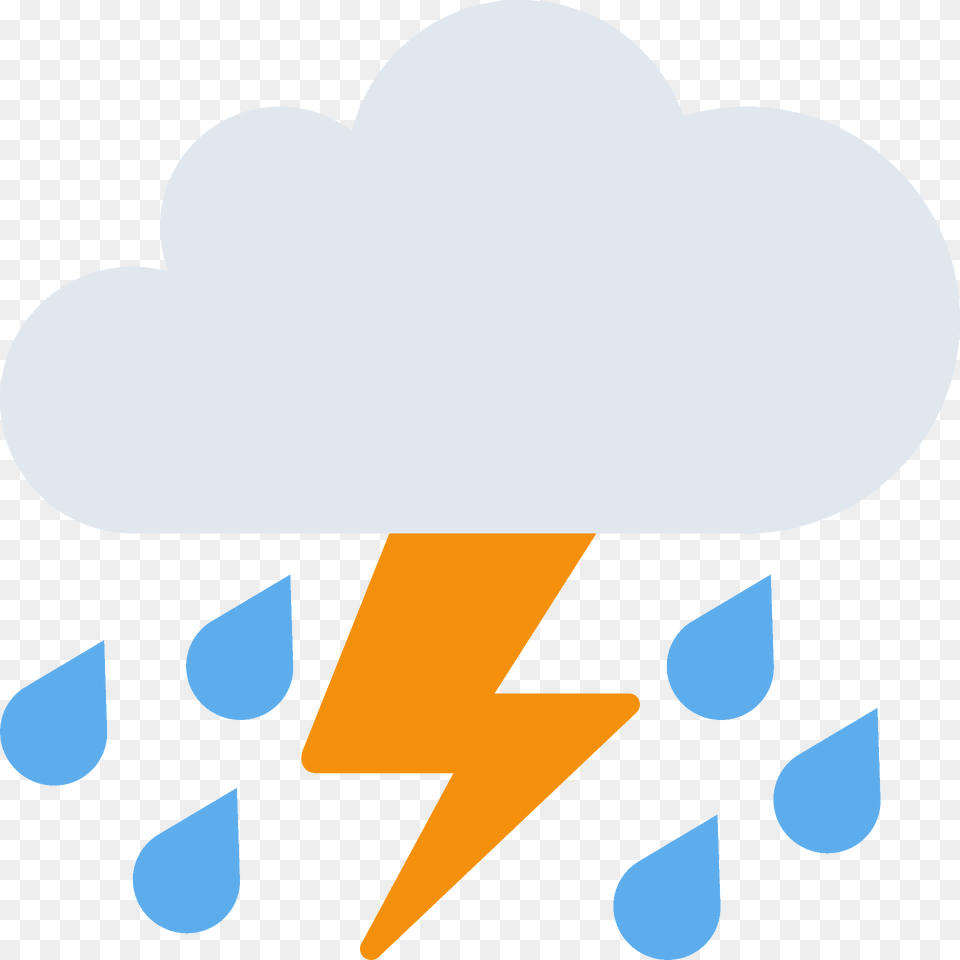 Cloud With Lightning And Rain Emoji Clipart, Nature, Outdoors, Sky Free Png
